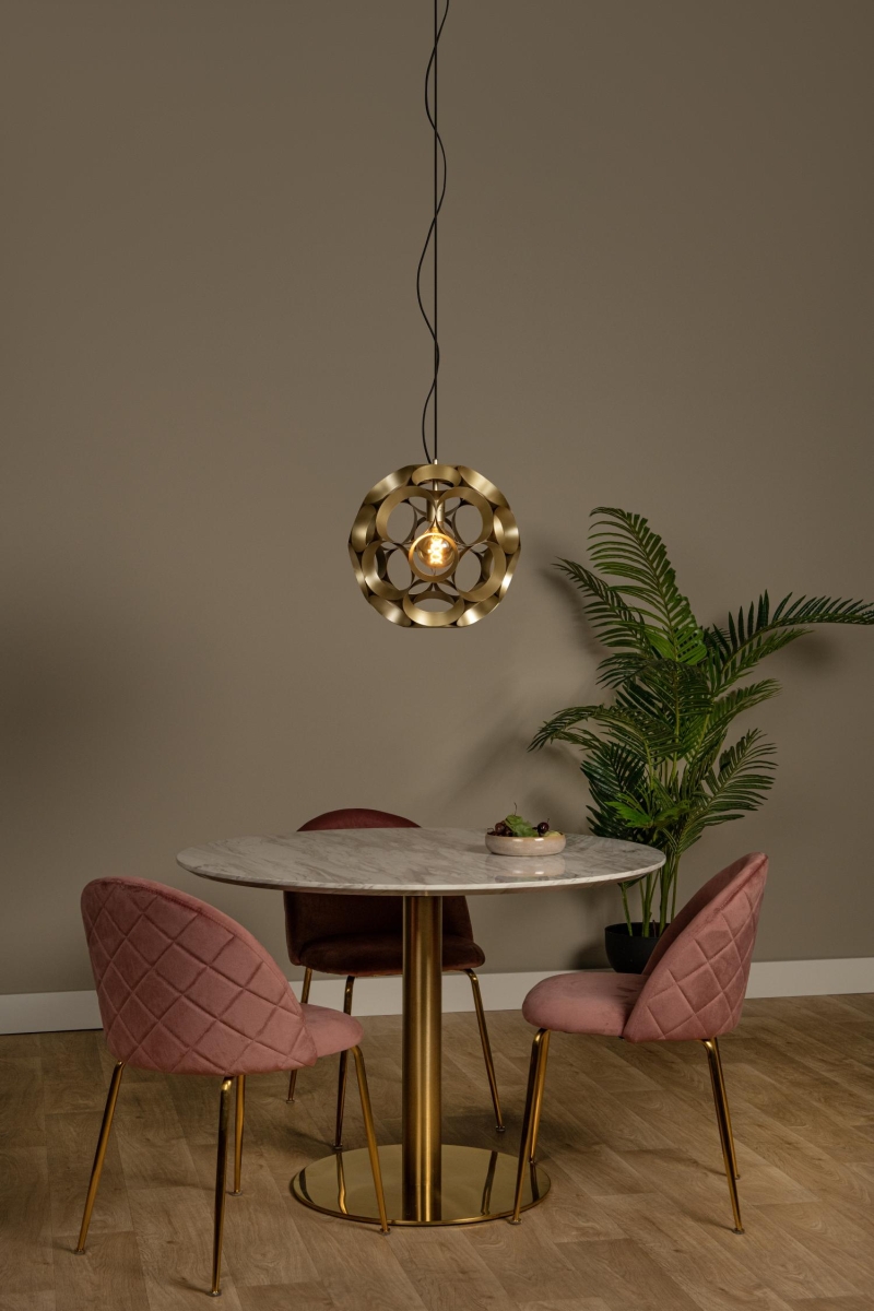 Lucide HANNELORE - Závesné svietidlo - Ø 40 cm - 1xE27 - matné zlato / mosadz